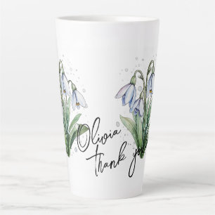 Taza De Café Latte Sndrop "¡Gracias!" Eslogan y nombre editables