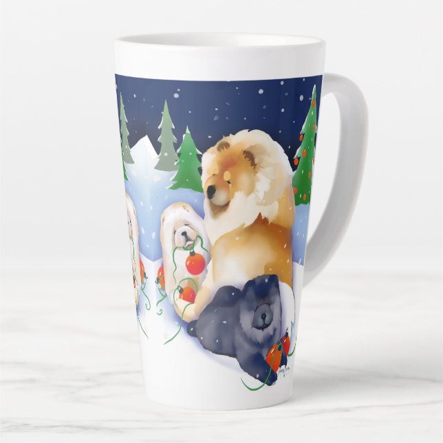 Taza De Café Latte SNOWBABIES Chow 2020 (Ángulo derecho)