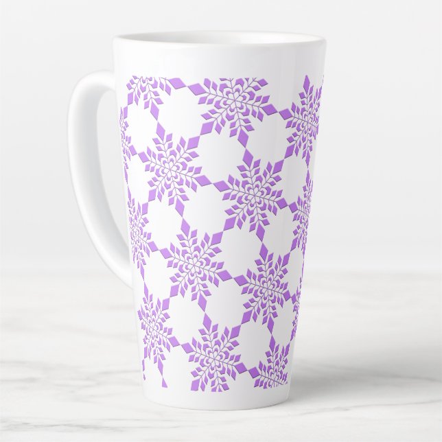 Taza De Café Latte Snowflake Red-Violet (Ángulo izquierdo)