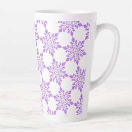 Taza De Café Latte Snowflake Red-Violet