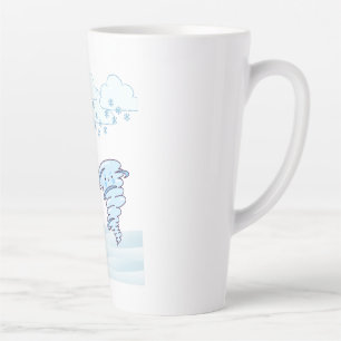 Taza De Café Latte Snowman de invierno y viento