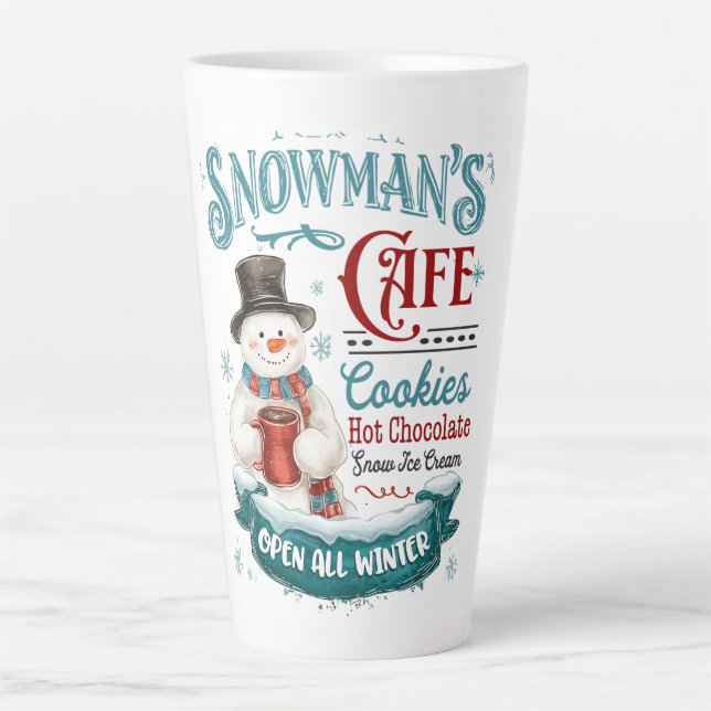 Taza De Café Latte Snowman’s Café – Whimsical Winter Treats & Cheer (Anverso)