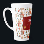 Taza De Café Latte Snowman Winter Holiday - Merry Christmas<br><div class="desc">Add a cozy and festive touch to your coffee or tea time with this personalized Christmas latte mug. Featuring a charming snowman surrounded by seasonal details like holly, stars, and gifts, it’s perfect for enjoying lattes, hot chocolate, or tea on cold winter mornings. Customize it with your family name or...</div>