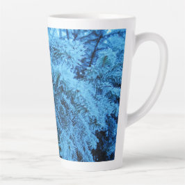 Taza De Café Latte Snowy Forest Spruce