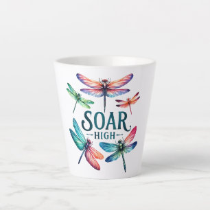 Taza De Café Latte Soar alto - Dragonfly artístico