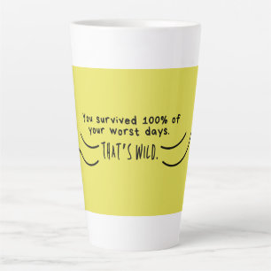 Taza De Café Latte Sobreviviste al 100% Mug - Cita Motivacional diver