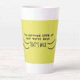 Taza De Café Latte Sobreviviste al 100% Mug - Cita Motivacional diver
