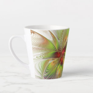 Taza De Café Latte Soft and tenderness fractal fantasy flowers