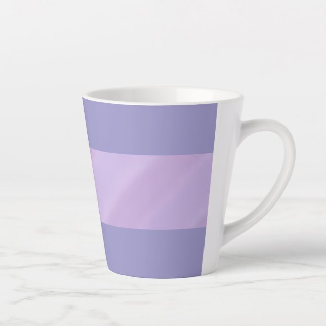Taza De Café Latte Soft Purple Aesthetic Latte Mug (Derecha)