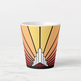Taza De Café Latte Sol Art Déco al amanecer Latte Mug