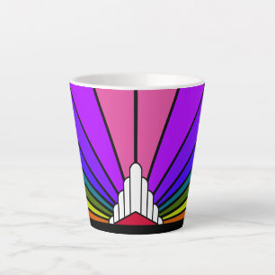 Taza De Café Latte Sol Art Déco en arco iris Latte Mug