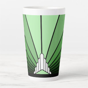 Taza De Café Latte Sol Art Déco en Latte Mug verde