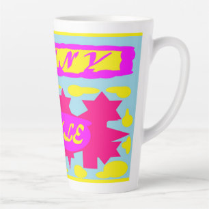 Taza De Café Latte Sol Sunny Brillante colores brillantes