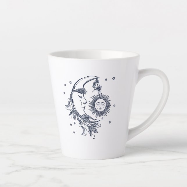 Taza De Café Latte Sol y Luna (Derecha)