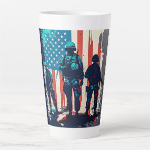 Taza De Café Latte Soldados norteamericanos Latte Mug