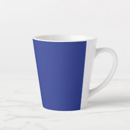 Taza De Café Latte Solid Deep Blue Backdrop | Bold Minimalist Design