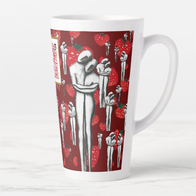 Taza De Café Latte Solida coesione & strawberries Latte Mug (Derecha)