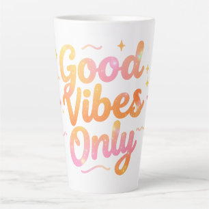 Taza De Café Latte Solo Buenas Vibraciones Diseño de Regalo de Cita C