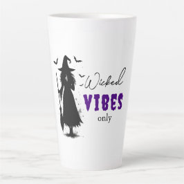 Taza De Café Latte "Solo con vibraciones malvadas" - Bruja negra de H