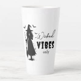 Taza De Café Latte "Solo con vibraciones malvadas" - Bruja negra de H