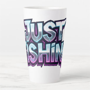 Taza De Café Latte Solo Pesca Neon Glow Regalo Divertido para Pescado
