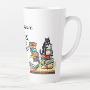 Taza De Café Latte Sólo Un Chica Al Que Le Gustan Los Gatos Y Los Lib