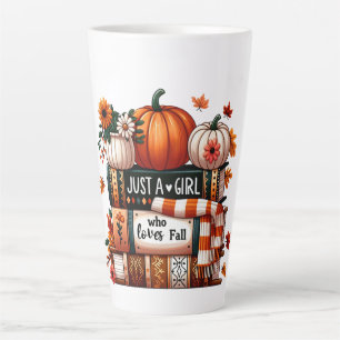Taza De Café Latte Sólo un Chica librero que ama a la caída
