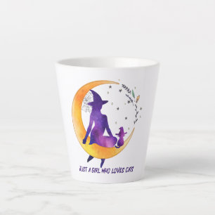 Taza De Café Latte Sólo un Chica que ama al gato