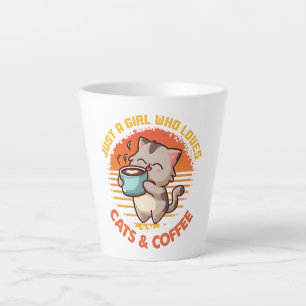 Taza De Café Latte Sólo un Chica que ama los gatos y el café