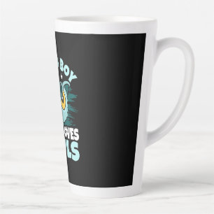 Taza De Café Latte Solo Un Niño Que Ama A Las Lechuzas