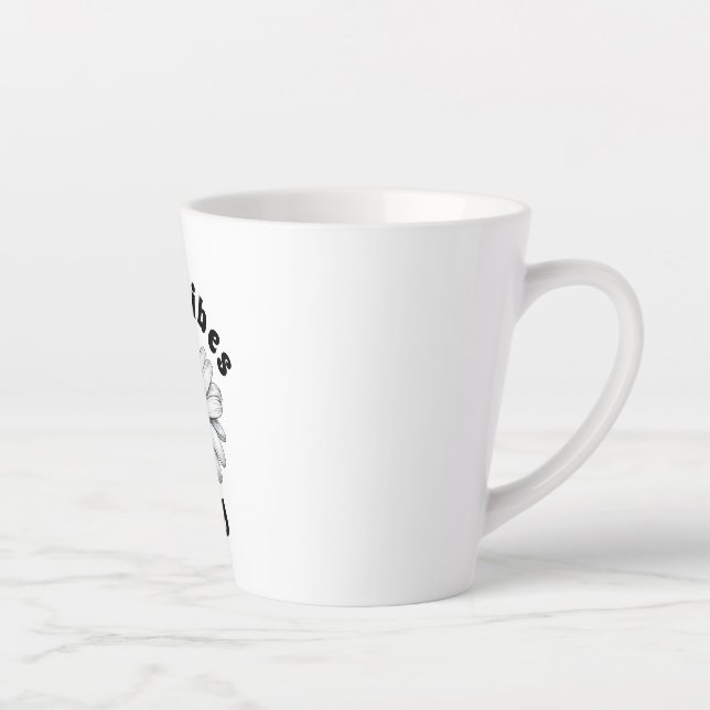 Taza De Café Latte Sólo vibraciones buenas Latte Mug (Derecha)