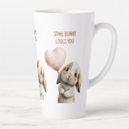 Taza De Café Latte Some Bunny Loves You with Heart Balloon