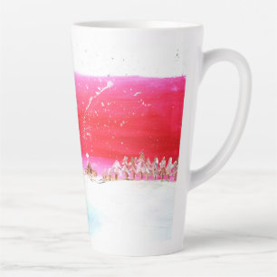 Taza De Café Latte Soñando con un Navidad blanco