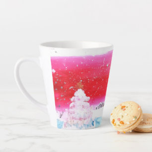 Taza De Café Latte Soñando con una Copa de Navidades Blancos