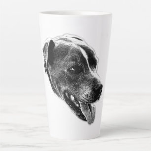 Taza De Café Latte Sonrisa de confianza Pitbull Mix Retrato Mug