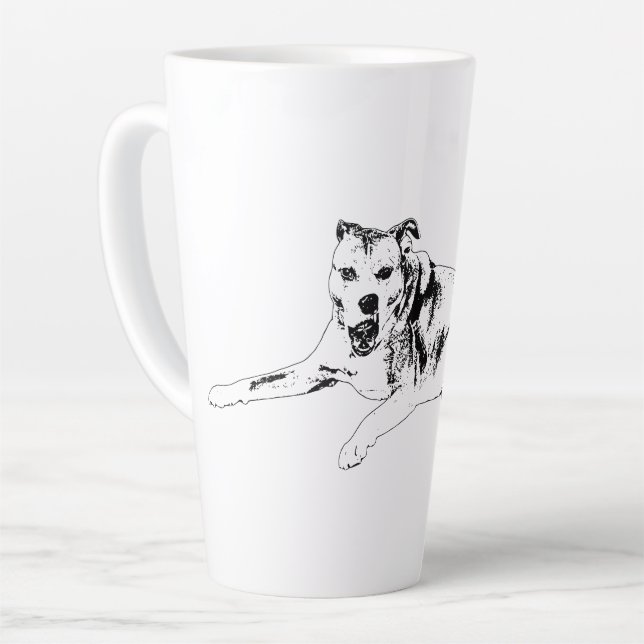 Taza De Café Latte Sonrisa elevada, pausa tranquila (Ángulo izquierdo)