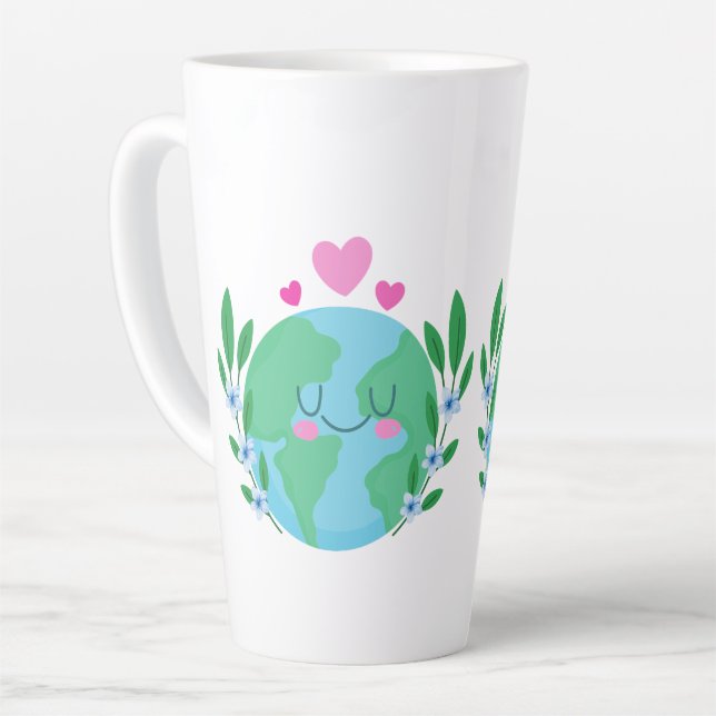 Taza De Café Latte Sonrisa en Love Earth (Ángulo izquierdo)