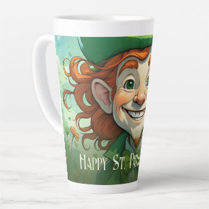 Taza De Café Latte Sonrisas Afortunadas en el Día de San Patricio