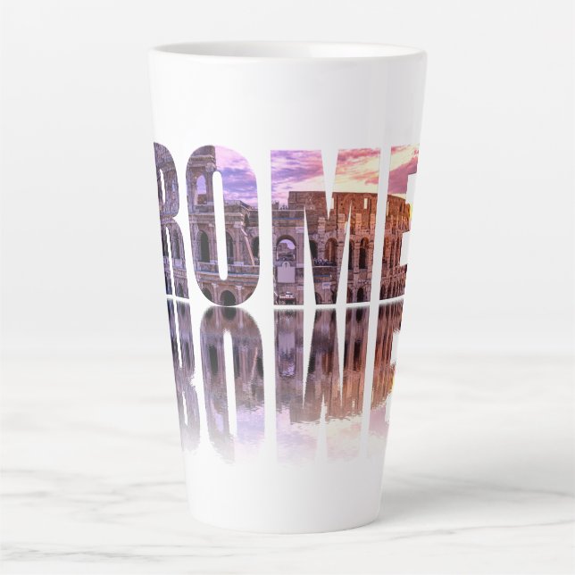Taza De Café Latte Sopa de texto de Roma (Anverso)