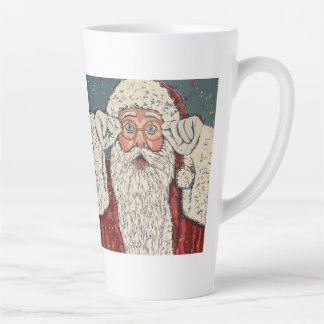 Taza De Café Latte Sorprendido Papá Noel