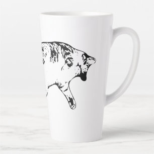 Taza De Café Latte Sorpresa juguetona en tinta fina