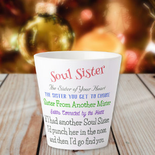 Taza De Café Latte Soul Sister Apasionante y Funny Café Latte Mug