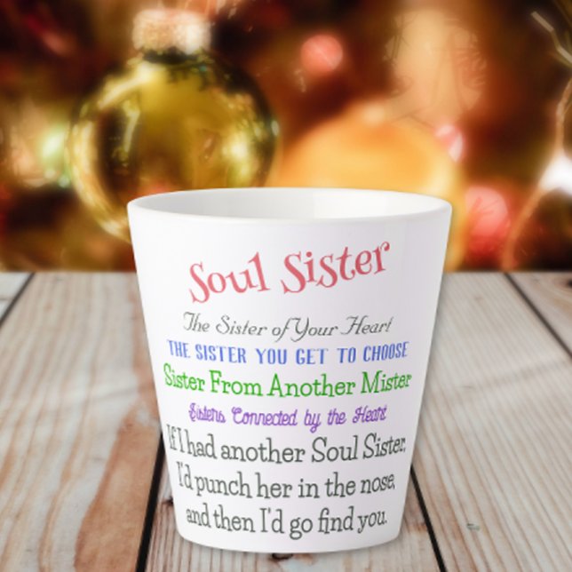 Taza De Café Latte Soul Sister Apasionante y Funny Café Latte Mug (Subido por el creador)