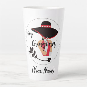Taza De Café Latte Soy Chingona Agregar nombre