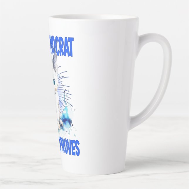 Taza De Café Latte Soy Demócrata - Mi Gato Aprueba (Derecha)