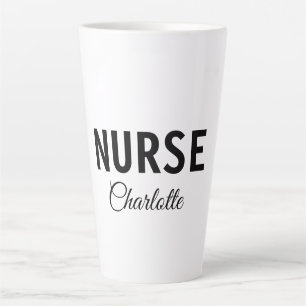 Taza De Café Latte Soy enfermera experta médica agregue su nombre tex