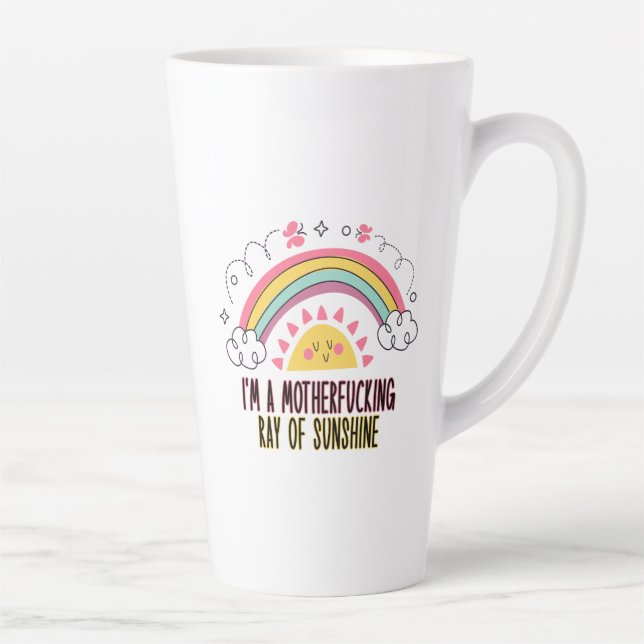 Taza De Café Latte Soy un maldito rayo de toalla de baño de sol (Derecha)