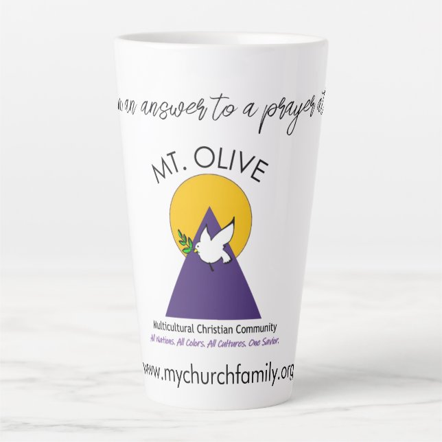 Taza De Café Latte ¡Soy una respuesta a una oración! (Anverso)