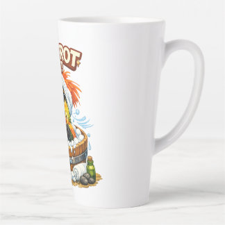 Taza De Café Latte Spa-rrrot Day Funny Parrot Spa Relax Design