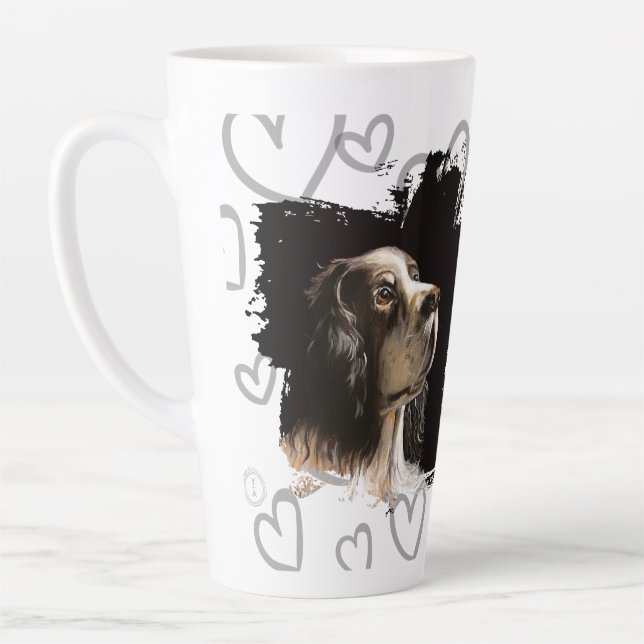 Taza De Café Latte Spaniel dog love mug  (Izquierda)